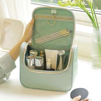 2 Дорожные сумки для хранения из полиэстера, Пылезащитная и водонепроницаемая косметичка большой емкости, портативная