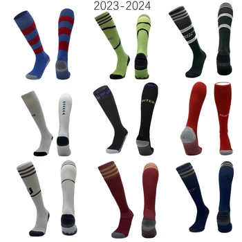 2023-2024 Профессиональные носки Европейского футбольного клуба, Дышащий длинный чулок, футбольные носки для мужчин, женщин, компрессионные носки для мальчиков