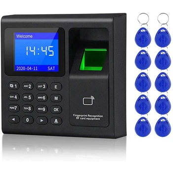 2X Биометрическая система контроля доступа RFID, клавиатура RFID, USB-система отпечатков пальцев, электронные часы, регистратор посещаемости