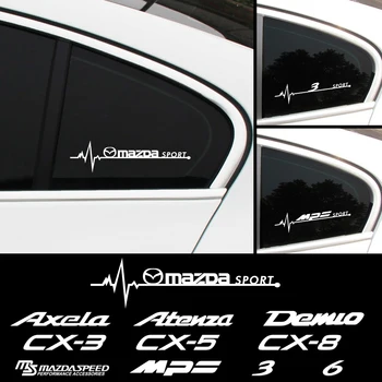 2ШТ Украшение Кузова Двери Бокового Окна Логотипом Наклейки Для Mazda 6 Axela Demio MS MPS CX-3 CX-5 CX-8 Эмблема Аксессуары Для Укладки