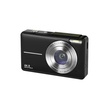 44-Мегапиксельная 16-кратная цифровая камера, портативный Видеомагнитофон, Фотокамера с автоматическим зумом, подарок студенту на День рождения, Штепсельная вилка США, Черный