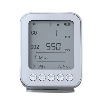 5-В-1 Tuya Bluetooth CO2 Детектор Монитор Умный дом CO2 CO Влажность Температура Датчик давления Обнаружение в режиме реального времени Прочный