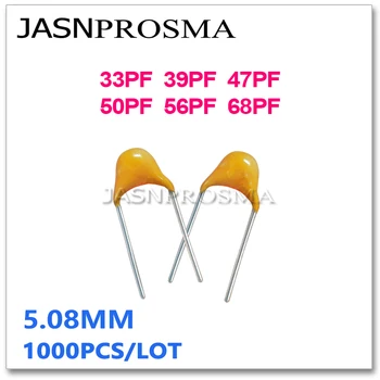 JASNPROSMA CT4 шаг 5,08 мм Монолитный керамический конденсатор 1000ШТ 50V 33PF 39PF 47PF 50PF 56PF 68PF 10% K новый высококачественный