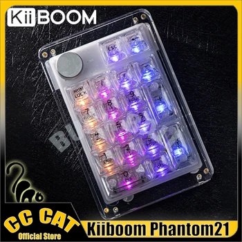 Kiiboom Phantom21 Прозрачная механическая клавиатура Bluetooth Мини-клавиатура с возможностью горячей замены RGB-клавиатуры 21 клавиша Цифровой настройки клавиатуры