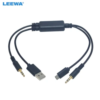 LEEWA 5X Автомобильный 3,5 мм Штекер Micro USB на 3,5 мм Штекер USB A Plug Jack AUX Кабель-Адаптер Для BMW X1/X5/X6/Z4 USB Зарядное Устройство Кабель