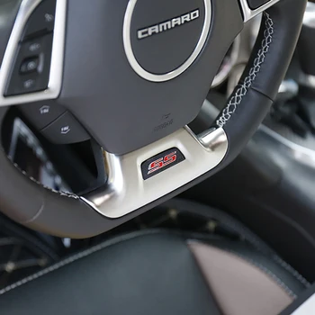 QHCP для Chevrolet Camaro 2016-2021 Отделка крышки рулевого колеса Декоративная рамка Наклейка из нержавеющей стали Автомобильные Аксессуары