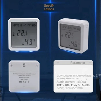 Tuya WIFI Датчик Температуры И Влажности ЖК-дисплей Детектор Гигрометра В помещении Smart Life App Support Alexa Google Home