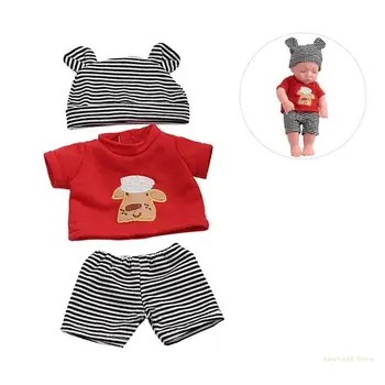 Y4UD Одежда для мальчика Baby for Doll Одежда для новорожденных Подходящая одежда Аксессуары Шляпа Брюки Топы Набор украшений из 3
