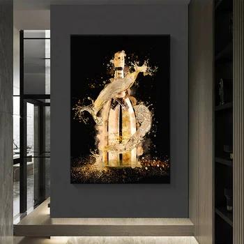 Абстрактная роскошная картина на холсте с брызгами шампанского, Винтажный настенный рисунок для гостиной, украшение дома