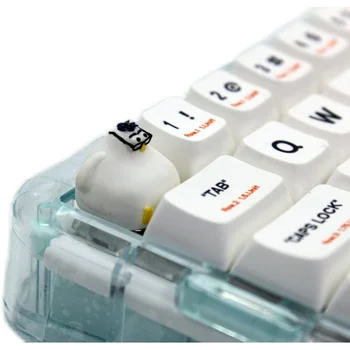Белые колпачки для ключей в виде Очковой чайки, сделанные своими руками из креативной смолы с мультяшными животными, ESC Колпачки для ключей с поперечной осью, Игровая Механическая клавиатура, колпачок