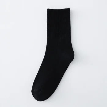Белые носки, детские весенне-летние носки, спортивные носки с длинным цилиндром, весенне-летние, из чистого хлопка, черные мужские
