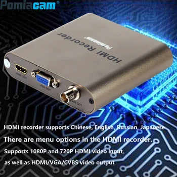 Видеовыход HDMI VGA CVBS USB Рекордер Картридж Дистанционное управление Многодорожечный HDMI Рекордер HD 720P Видеозахват 1080P