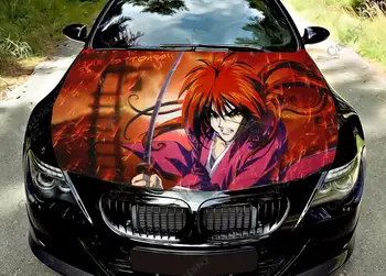 Виниловые наклейки на капот автомобиля из аниме Rurouni Kenshin, обернутые обезболивающей пленкой, наклейки на капот, универсальные наклейки на модификацию капота автомобиля