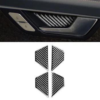 Дверная Чаша Декоративная Наклейка Наклейка Накладка для Audi A6 C8 A7 2019 2020 2021 2022 Аксессуары Для Интерьера Автомобиля Из Мягкого Углеродного Волокна