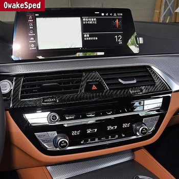 Для BMW 5 серии G30 2018-2021, Сигнальная лампа центрального вентиляционного отверстия автомобиля, рамка с отделкой из углеродного волокна, наклейка для украшения интерьера, аксессуар
