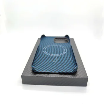 для magsafe для iphone 13 14 pro max case высококачественный магнитный чехол из синего арамидного волокна из настоящего углеродного волокна для iPhone 13 pro cover