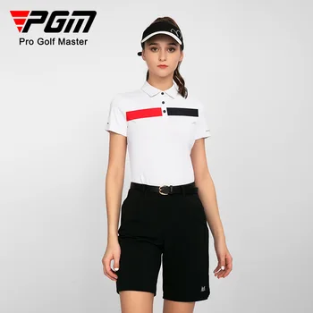 Женские футболки с коротким рукавом PGM Golf, летняя женская одежда, дышащая, быстросохнущая, YF596 Оптом