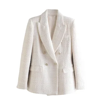 Женский Блейзер офисного пошива, женское свободное шерстяное элегантное пальто Оверсайз, пиджак, женская шикарная верхняя одежда, наряды Veste Femme