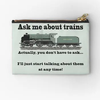 Забавно для поклонников Train Спросить меня о мешочках Tra на молнии, женской косметической упаковке, ключах, мужском кошельке, трусиках, носках для мелких денег.