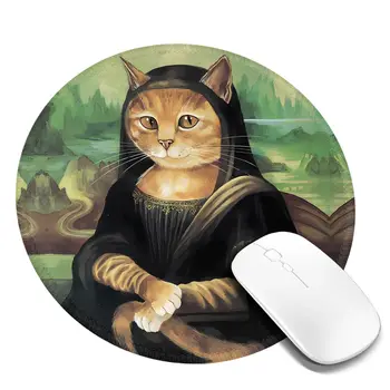 Забавный коврик для мыши с изображением кота Ван Гога Животное Простой круглый дизайн коврика для мыши Удобные качественные коврики для мыши для ноутбука