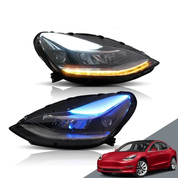 Заводская полностью светодиодная фара для модели 3 2017-UP, автомобильная лампа, последовательный головной свет