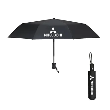 Зонт с логотипом бренда автомобиля, автоматически складывающийся для бизнеса, автореклама, Солнцезащитный крем для наружного использования, Ветрозащитный зонтик от солнца для подарка MITSUBISHI