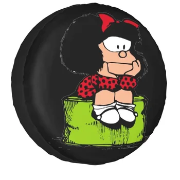 Изготовленный на Заказ Чехол для Запасного Колеса Mafalda Thinking для Jeep Quino Comic Cartoon Trailer Автомобильные Протекторы Колес 14 