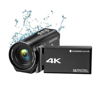 Камера для видеоблогинга 4K Ultra HD 56MP 30 кадров в секунду Видеокамера с 18-кратным цифровым зумом Водонепроницаемая видеокамера для Youtube