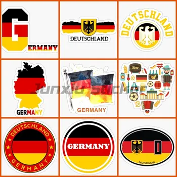 Карта флага Германии Креативная наклейка на бампер грузовика, мотоцикла, стены, окна велосипедного фургона, автомобильного шлема, гоночного украшения, наклейка