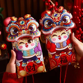 Китайский стиль Хунбао 3D Мультфильм Год Дракона Красный конверт Весенний Фестиваль Счастливый Денежный мешок Любителям Детских подарков Новогодние Деньги