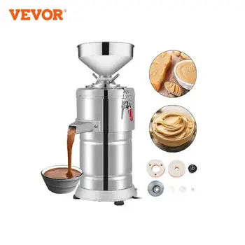 Коммерческая машина для измельчения арахиса и кунжута VEVOR, машина для производства арахисового масла из нержавеющей стали, Измельчитель арахисово-кунжутного орехового масла