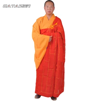 Красный буддийский халат Кеса, платье шаолиньского монаха, костюм кунг-фу, униформа для медитации, костюмы