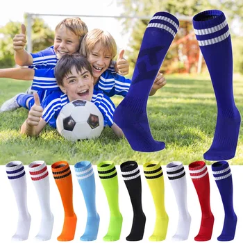 Мальчик Девочка Бегает Дышащие Гольфы выше колена Футбольные Носки Нескользящие Носки Спортивные Носки