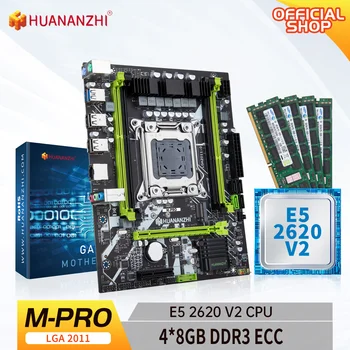 Материнская плата HUANANZHI X79 M PRO LGA 2011-3 XEON X79 с процессором Intel E5 2620 V2 с 4 *8 ГБ оперативной памяти DDR3 RECC combo kit set NVME
