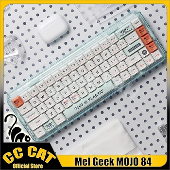 Механическая Клавиатура MelGeek Mojo84, Беспроводные Клавиатуры Bluetooth, Геймерская Клавиатура, Трехрежимная Прозрачная Прокладка, Горячая замена, RGB Подсветка