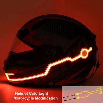 Мотоциклетный шлем с мигающей полосой холодного света, Комплект наклеек EL, сделай Сам, Светодиодные ночные огни, Сигнальные огни для украшения мотоциклетного шлема