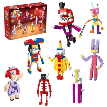 Набор строительных блоков The Amazing Digital Circus Jax & Pomni, игрушки-модели главного героя аниме-мультфильма 
