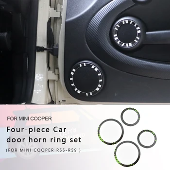 Наклейка для отделки крышки автомобильного динамика, кольцо для украшения дверного рожка для MINI COOPER R55 R56 R57 R58 R59, Декоративные наклейки, Аксессуары