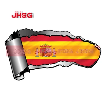 Наклейки для автомобиля JHSG Забавный испанский флаг Автомобиль мотоциклетный шлем Холодильник ноутбук Декоративные наклейки могут быть настроены по индивидуальному заказу