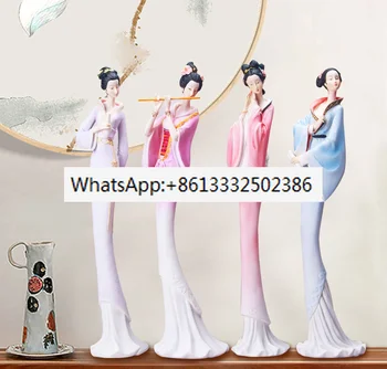 Неоклассический китайский женский персонаж из смолы Креативные украшения Домашние поделки Аксессуары для украшения дома Статуэтки для украшения