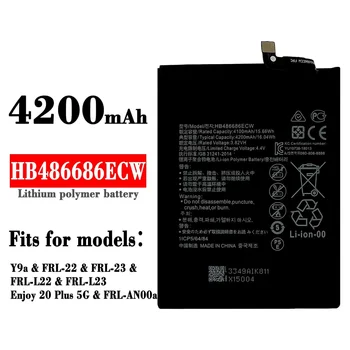 Новый аккумулятор 4200 мАч Подходит для телефона HUAWEI Y9A Enjoy 20 Plus HB486686ECW Со Встроенным Высококачественным Аккумулятором