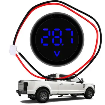 новый датчик напряжения аккумулятора Светодиодный Цифровой вольтметр Автомобильный Аккумуляторный монитор DC4-100V Водонепроницаемый автомобильный детектор напряжения с круглой панелью