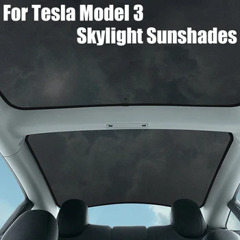 Обновленные Солнцезащитные Козырьки Для Tesla Model 3 2019-2022 Потолочные Жалюзи С Сеткой Для Затенения Переднего Заднего Люка Лобовое Стекло Стеклянный Козырек На Крыше