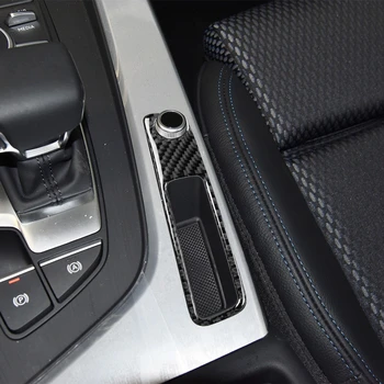 Панель передач из углеродного волокна, ручка регулировки громкости, декоративная рамка, крышка, коробка для хранения, наклейка для отделки Audi A4 B9 2017-19 Аксессуары для интерьера