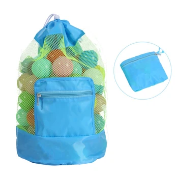 Пляжная сумка для хранения, сумка-тоут, Детская Складная Пляжная Сетчатая сумка, органайзер для игрушек для путешествий, сетка, Портативный рюкзак для хранения