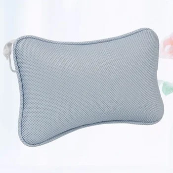 Подушка для поддержки шеи и спины в ванной - мягкая и поддерживающая с присосками (синий)