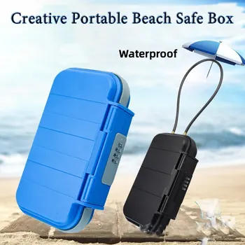 Портативный ящик для хранения, креативный пляжный сейф, 4-значный кодовый замок со стальной проволокой, спорт на открытом воздухе, велоспорт, безопасность плавания