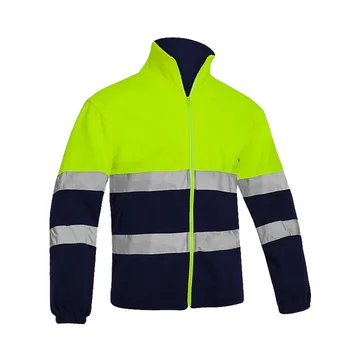 Рабочая светоотражающая зимняя куртка с флисовой защитной одеждой, двухцветная рабочая одежда