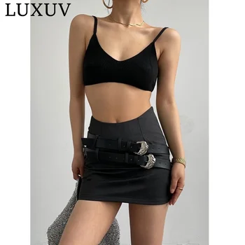 Роскошная теннисная юбка для женщин, высокая талия, сексуальная девушка, облегающая сумка, короткие модные летние спортивные брюки-кюлоты с разрезом, Мини-силуэт, крутая Y2K