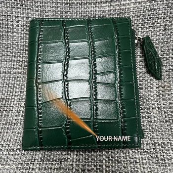Роскошный кожаный бумажник с выгравированным любимым именем, цифровой сувенир, кошелек из резной кожи